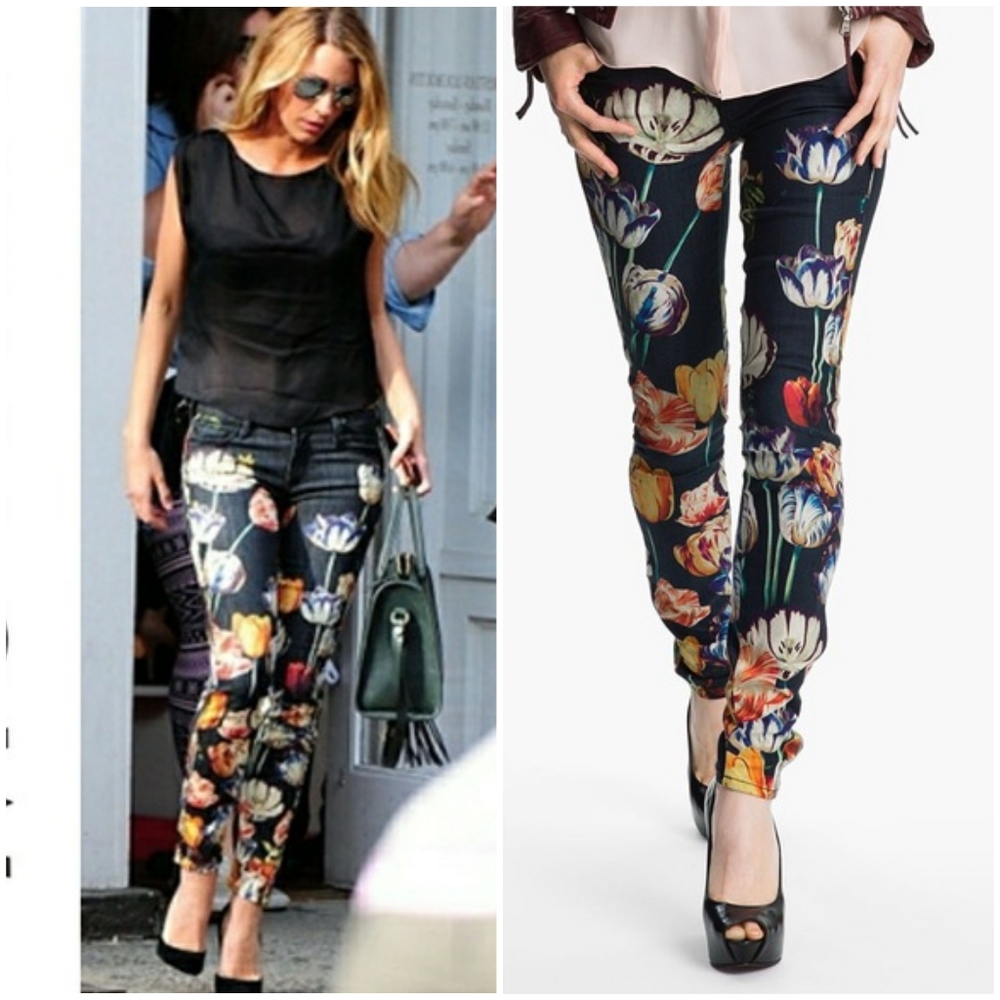 Mother The Looker Floral Skinny